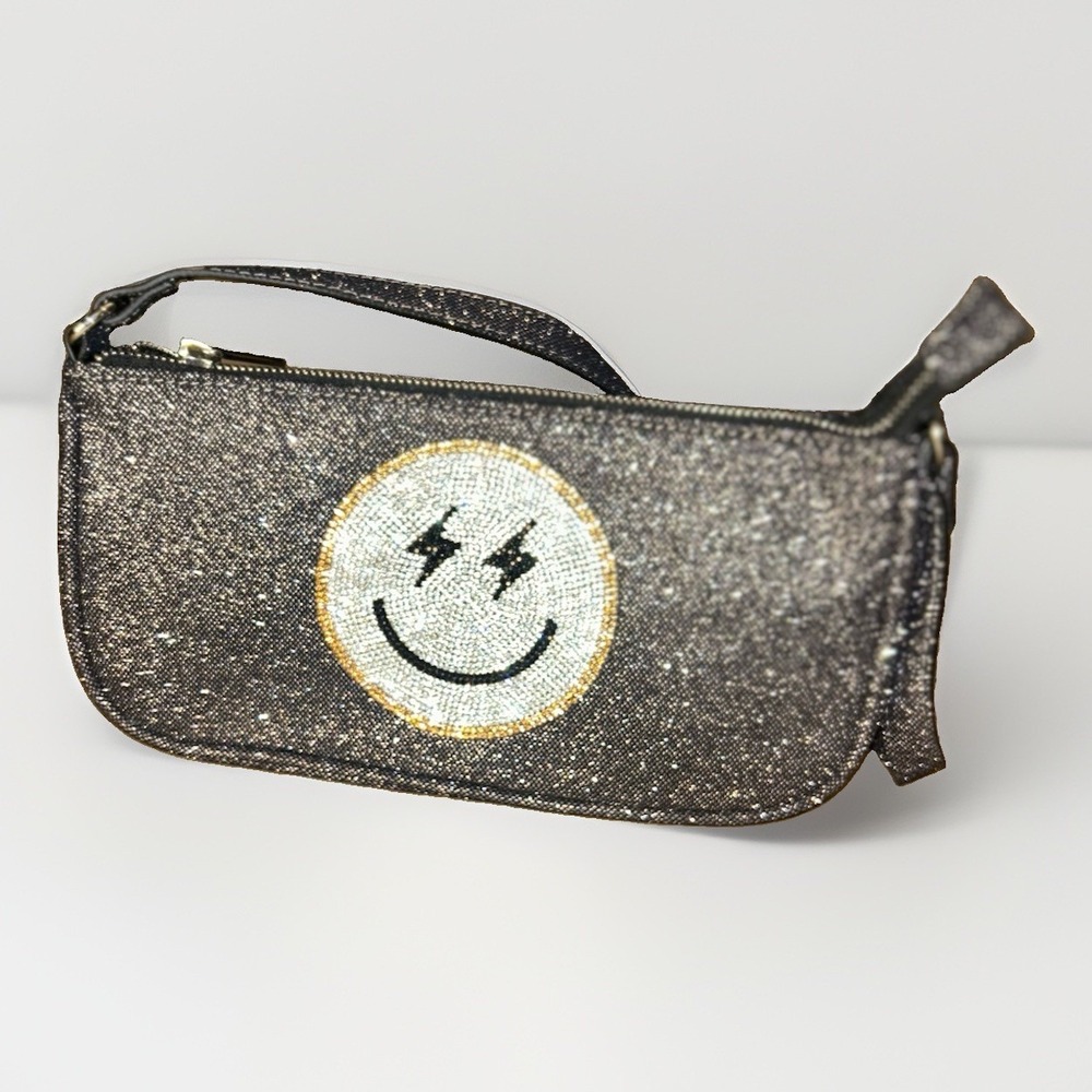Y2K Skinny Dip London Amber Emoji SmilePurse Rhinestone Sparkle Shoulder Bag NWT